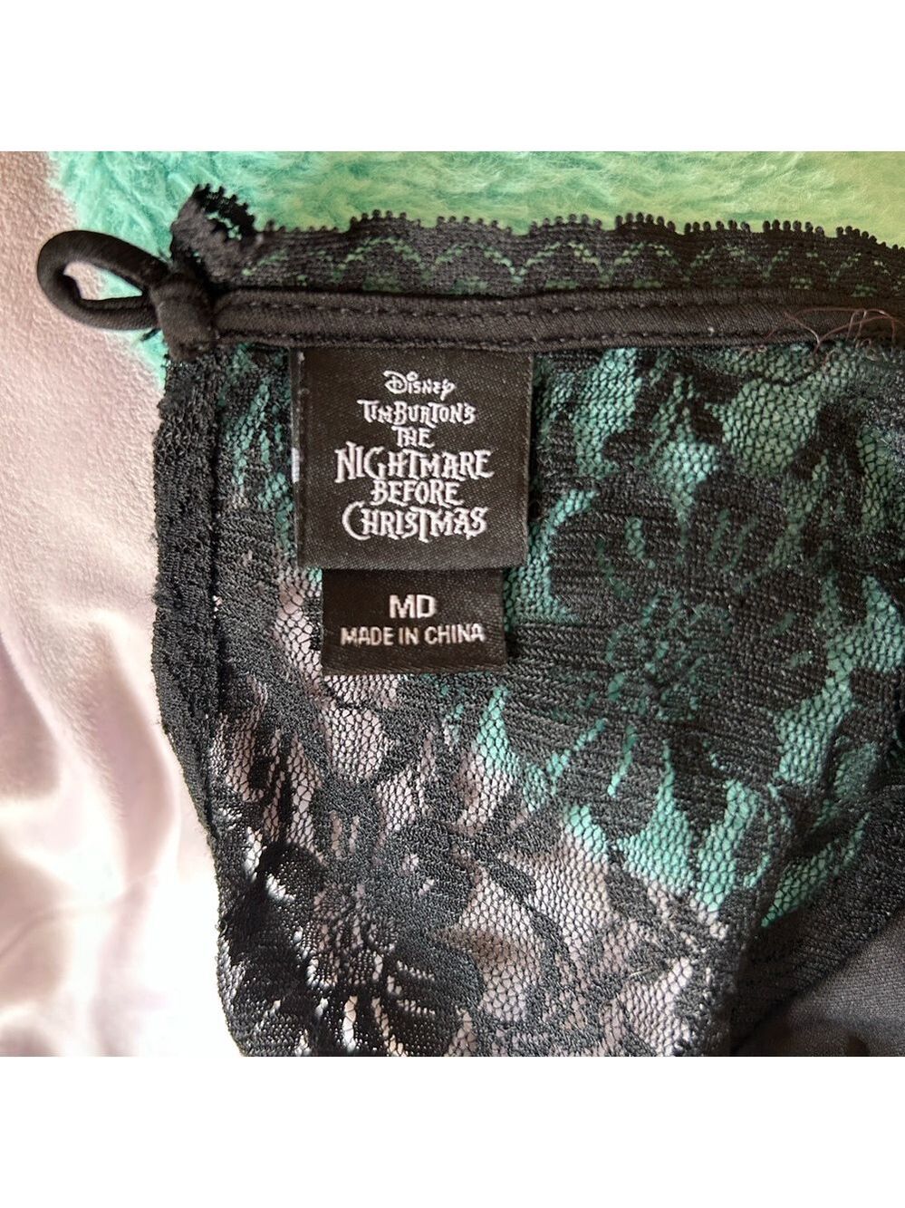 Disney Nightmare Before Christmas Purple Velvet Dress with Black Lace Detail M - Picture 13 of 13